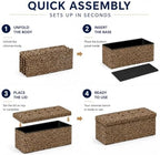 ALASDO 43 Inch Folding Storage Ottoman Bench with Hidden Storage, PU Leather Ottoman Foot Rest Stool, End of Bed Bench for Bedroom, Living Room, Entryway and Closet, Leopard Print - Image 5