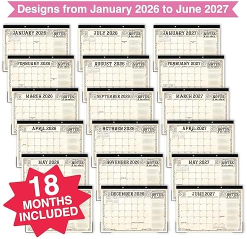 Large Teacher Desk Calendar 2026-2027 - Desktop Calendar 2026 - Image 3