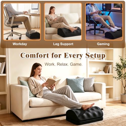 Memory Foam Foot Rest for Under Desk at Work with Washable Cover - Image 5