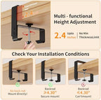 No Drill Under Desk Cable Management Tray (Black) - Image 4
