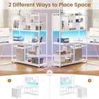 SEDETA 58'' L Shaped Computer Office Desk with 3 Drawers and Bookshelf - Image 5