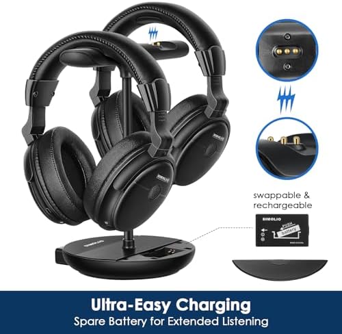 SIMOLIO Dual Wireless TV Headphones for Seniors, Bluetooth for PC/TV, 829D2 - Image 5