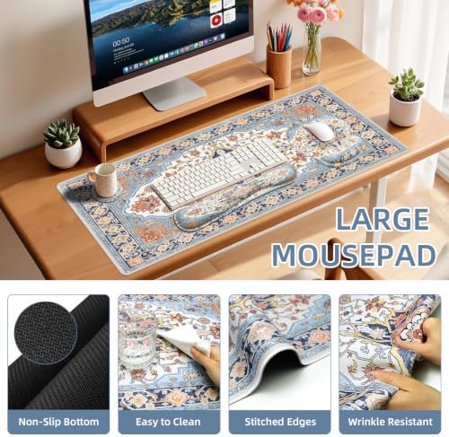 Mousepad Set，Keyboard Mat+Wrist Support Mouse Pad+Wrist Rest Pad+Coaster - Image 5