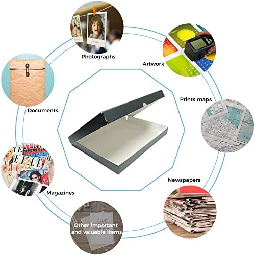Lineco Clamshell Archival Storage Box, 16.5x20.5x1.75 Inch, Gray, Pack of 2 - Image 6