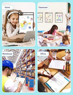 SUNEE 100 Packs Oversized Reusable Dry Erase Pocket Sleeves with 5 Rings, Black 10x14 Ticket Holders, Clear Plastic Sheet Protectors, Teacher School Classroom Supplies - Image 7