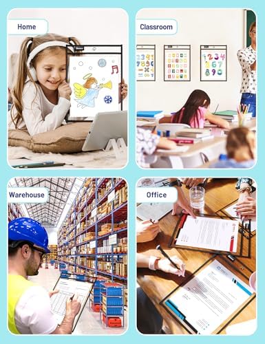 SUNEE 100 Packs Oversized Reusable Dry Erase Pocket Sleeves with 5 Rings, Black 10x14 Ticket Holders, Clear Plastic Sheet Protectors, Teacher School Classroom Supplies - Image 7