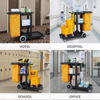 Simpli-Magic Janitorial Cart, 330 lbs Capacity – 3-Shelf Commercial Housekeeping Cleaning Cart on Wheels, 25 Gallon Bag with Lid – Stable, Smooth Movement - Image 6