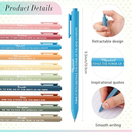 40 Pcs Motivational Inspirational Notebook Bulk with Notes Pen,Macaron - Image 3