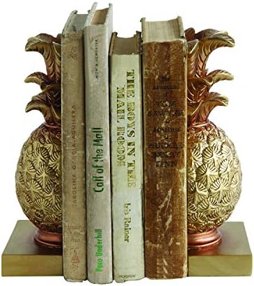 Creative Co-Op Decorative Resin Pineapple Bookends, Gold Finish - Image 5