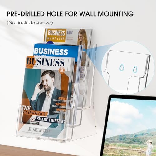 KTRIO 3 Tier Acrylic Brochure Holder 8.5 x 11, 2 Pack, Desktop/Wall Mount - Image 4