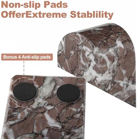 Koville Turkish Natural Marble Bookends for Shelves, Decorative Book Ends, 7lbs Heavy-Duty Marble Book Holders, Bookshelf Apartment Decor for Normal Books/CD/Video Games(Leopard) - Image 3