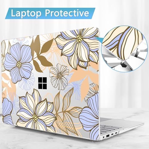 Mektron Case for 13.8" Microsoft Surface Laptop 8/7 (2026/2024) Surface Laptop 13.8 Inch Cover Fits Model 2036, Keyboard Cover +Screen Protector +Dust Plugs, Abstract Floral - Image 7