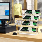 HIIMIEI Business Card Holder Desk, Acrylic Business Card Display, 4 Tier Clear Business Card Stand for Office, Exhibition, Meeting, Home, 480 Card Capacity - Image 2