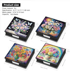 POETRYDRAW 4 Pcs Diamond Art Painting Kit Note Box, Diamond Art Notecard Box Sticky Note Holder for Adults Memo Pad Holder, Contains 160 Sheets of Paper (Vase) - Image 4