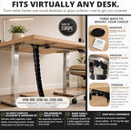 Under Desk Cable Management Spine, Standing Desk Wire & Cord Organizer, Adjustable 53 Inch Cable Spine, Magnetic & Screw-in Mount, Black Vertebrae - Image 4