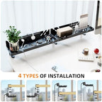 Extended Metal Under Desk Cable Management Tray with Power Outlet - Image 5