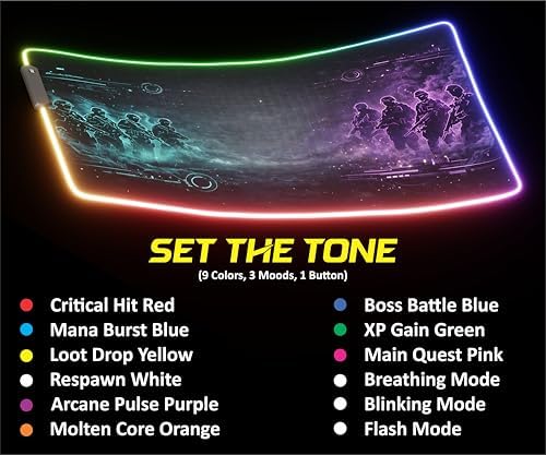 RGB Gaming Mouse Pad Large Extended Desk Mat 35.4x15.7in XXL XXXL Mousepad LED Light Up Keyboard Mat PC Gamer Desk Pad Gaming Accessories Extra Big Mouse Mat for Desk - Phantom Protocol - Image 2