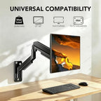 Single Monitor Wall Mount for 17 to 32 inch Flat/Curved Computer Screens,Full Motion Adjustable Monitor Wall Arm Holds Up to 22lbs,VESA Wall Mount 75x75/100x100, Black - Image 2