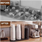 Geelin 18oz Adjustable Coffee Cup Dispenser with Wooden Base, Cup and Lid Holder, Cups Holder Organizer for Coffee Pod Straw and Lid Storage(4-compartment Single,Color 7) - Image 4