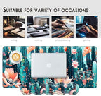 Large Keyboard Mouse Pad Set, Extended Mouse Pad+Keyboard Wrist Rest Support, Memory Foam Ergonomic Easy Typing, 4Pcs (31.5×11.8 in) Desk Pad Set for Office Home,Cute Cactus Blooming Flowers - Image 7