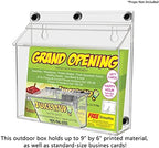 Marketing Holders 4 Pack Brochure Box with Lid Metal Mount Clear Acrylic Magnetic Outdoor Caddy Holds 9" x 6" Bifold Ads and 3.5" x 2" Business Cards with Take One Sticker Hangs On Smooth Surfaces - Image 2
