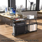 24In Large PC Stand, 5 Levels Height Adjustable Computer Tower Stand with Wheels and Hooks, CPU Holder Cart for Floor, Carpet and Under Desk, Easy Assembly（NOT Including Power Strips） - Image 6