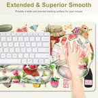 Mouse Pad, 4 in1 Large Desk Mat, Desk Pad Matt for Desktop, Anti-Slip XXL Big Computer Ergonomic Mousepad with Wrist Support for Keyboard and Mouse for Women I Watercolor Stickers - Image 4