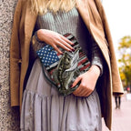 American Flag Fish Pattern Bible Cover for Women Men, Bible Case Bag with Top Handle PU Leather Bible Carrying Case for Church - Image 5