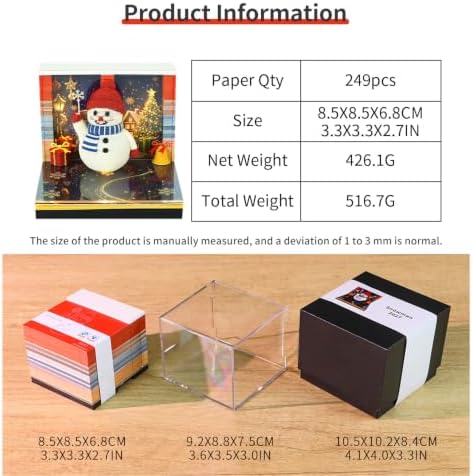3D Art Calendar Memo Pad 2027,Desk Time Piece Calendar 3D Christmas Snowman Notepad Creative Rip Away Calendar Paper Carving Note - Image 6