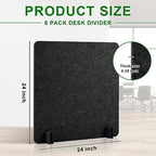 6 Pcs Acoustic Desk Divider Partition Privacy Panel 24 x 24",Dark Gray - Image 2