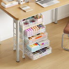 5-Tier Craft Organizer Cart with DIY Dividers,Rolling Utility Cart White - Image 2