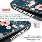 DONGKE Compatible with MacBook Pro 16 Inch Case (2026-2021 Release, M5 M4 M3 M2 M1 Pro/Max Chip), Plastic Hard Shell Cover with Keyboard Cover & Screen Protector for MacBook Pro 16", Sun & Daisies - Image 2