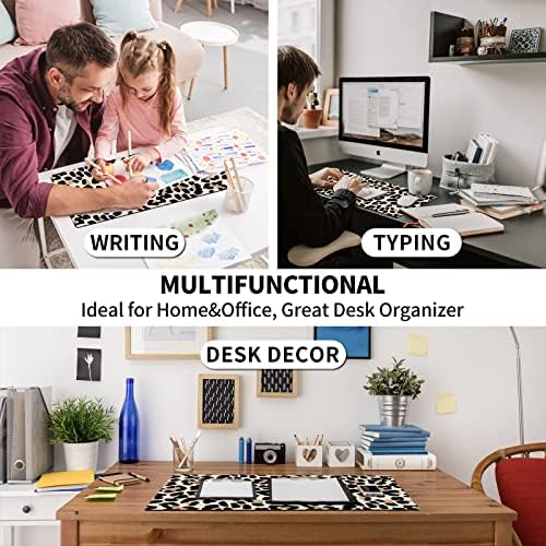Pretty Mouse Pad and Wrist Rest Set, Extended Desk Mat (31.5" x 11.8") with Memory Foam Ergonomic Keyboard Pad, Large Gaming Mouse Pad Non-Slip Easy Typing for Home Office Decor, Leopard Cheetah Print - Image 6