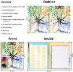 Ospelelf Clipboard with Storage 8.5 X 11，Padfolio Organizer, Spiral Portfolio Letter Size with Notepad, Pen Holder, 5 Extra Folder Divider Pages, Elastic Closure Nurse Office Essentials (Tree Seasons) - Image 2