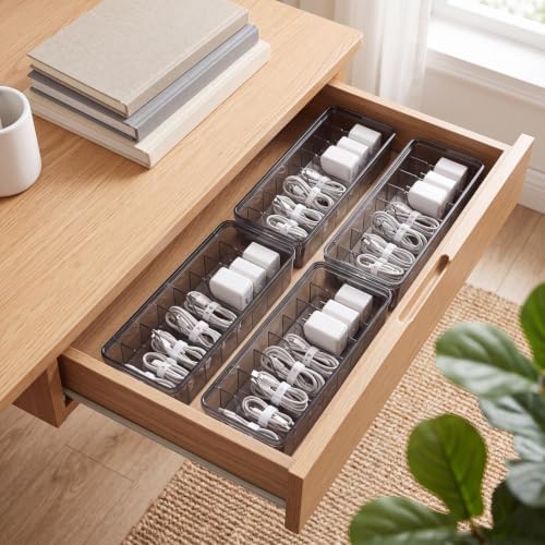 Tatuo Cord Organizer for Drawer Desktop, Gray, 4 Pack - Image 3