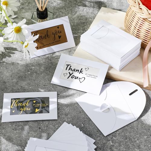 Uiifan 300 Pcs Window Gift Card Envelopes 4x2.8 Inch,Black and White - Image 7