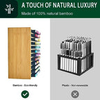 MinBoo Marker Organizer for 144 Markers, Bamboo Art Supply Storage Organizer Rack, Art Markers Pens Colored Pencils Paint Brushes Stationary Organizer Holder for Home Classroom Office Desk Decor - Image 4