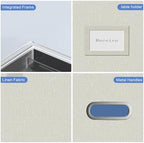 File Organizer Box - File Boxes for Hanging Files with Lid Set of 3 Decorative Hanging Folders Organizer with One-Piece Plastic Frame Slides (Beige White, 13.2 * 10.1 * 10.1in(3Pack)) - Image 4