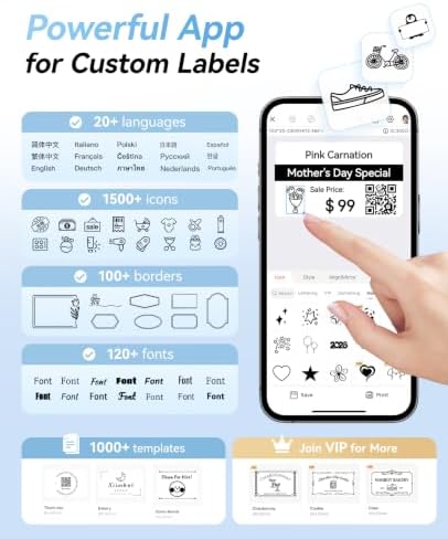 NIIMBOT B1 2 Inch Portable Thermal Label Maker with Tape for Phone&PC, Blue - Image 3