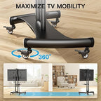 PERLESMITH Rolling TV Stand for 32-85 Inch Flat/Curved TVs up to 100 lbs - Image 4