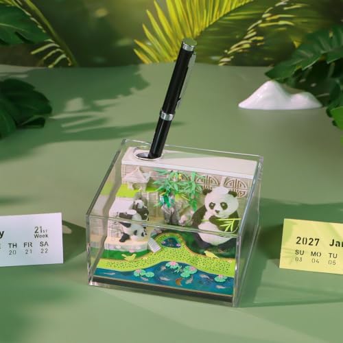 2027 Tear Away Panda 3D Paper Carving Desktop Calendar - Image 3