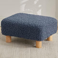 Small Foot Stool Ottoman, Sherpa Footstool Ottoman Foot Rest for Couch, Rectangle Footstools and Ottomans Small for Living Room, Entryway and Bedroom (Navy Blue) by FIMIVIBI