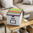 File Organizer Box with Lids, Collapsible File Folder Organizer - Image 7