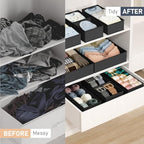 DIMJ Drawer Organizer Clothes - 28 Pack Baby Dresser Organizer for Nursery Closet Organization, Fabric Drawer Organizer Bins for Underwears Socks Bras, Foldable Storage Dividers for Bedroom - Image 5