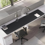 Mydours PU Leather Desk Mat 74.8"x15.7", XXL Large Gaming Mouse Mat, Black - Image 3