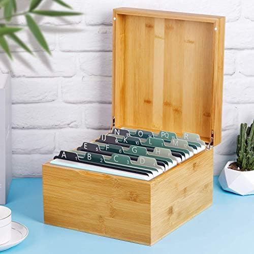 MaxGear Bamboo Business Card Organizer for 5" x 8" Cards - Image 7