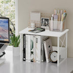 Printer Stand for Desk, Desktop Printer Stand Shelf Organzier for Home Office, for Above and Under Desk, Fax Machine Copier Scanner, White - Image 4