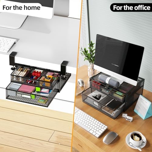Under Desk Drawer Organizer No Drilling Under Desk Storage Drawer Organizer Metal Under Desk Drawer Suitable for Home and Office(13 Inch) - Image 3