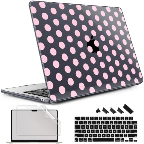 May Chen for M5 MacBook Air 13.6 Inch Case 2026 2025 2024-2022 Release M5 A3449 M4 A3240 M3 A3113 M2 A2681, Plastic Hard Shell Case for MacBook Air 13.6" with Retina Display, Black Dots by MayChen