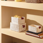 LA JOLIE MUSE Small Wicker Baskets for Organizing, White 3 Pack - Image 2